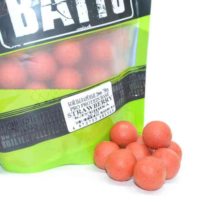 Бойлы варёные клубника PRO PROTEIN+   д15 мм