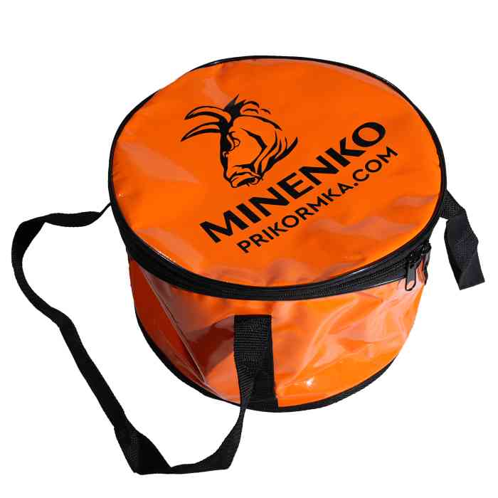 Ведро для прикормки мягкое с крышкой MINENKO D40 (бубен)